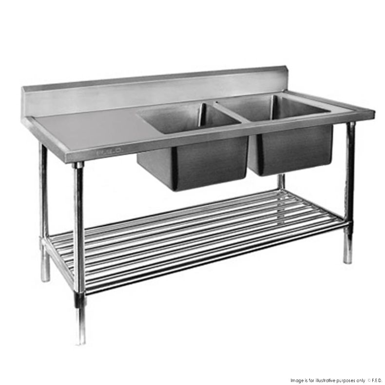 DSB6-1800R/A Double Right Sink Bench with Pot Undershelf