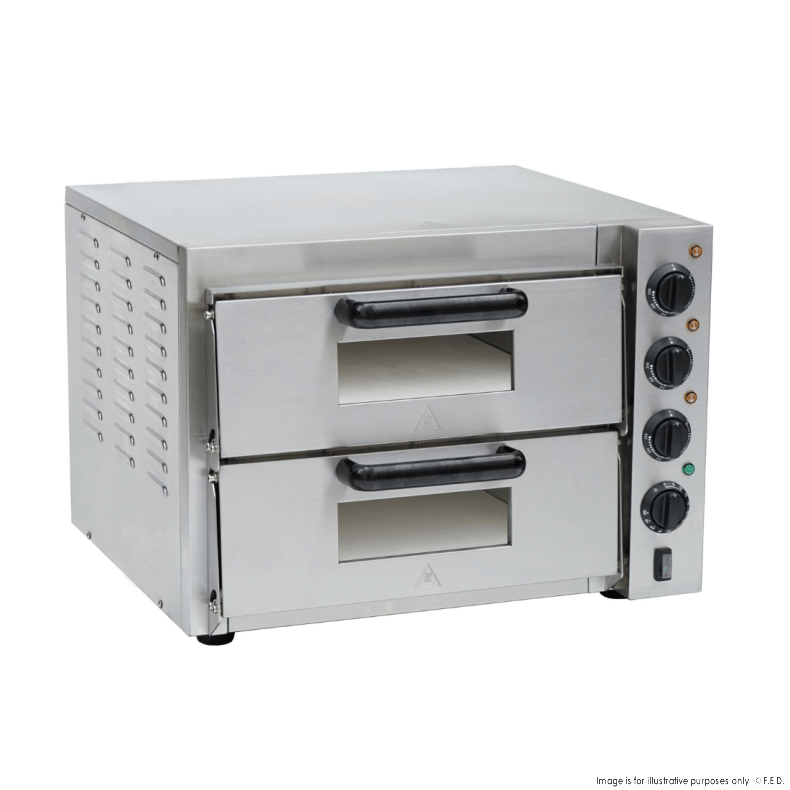 BakerMax Compact Countertop Double Deck Electric Pizza Oven EP-2T