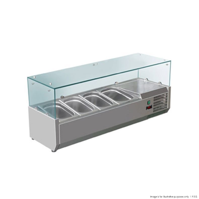 FED-X Flat Glass Salad Bench - XVRX1200/380
