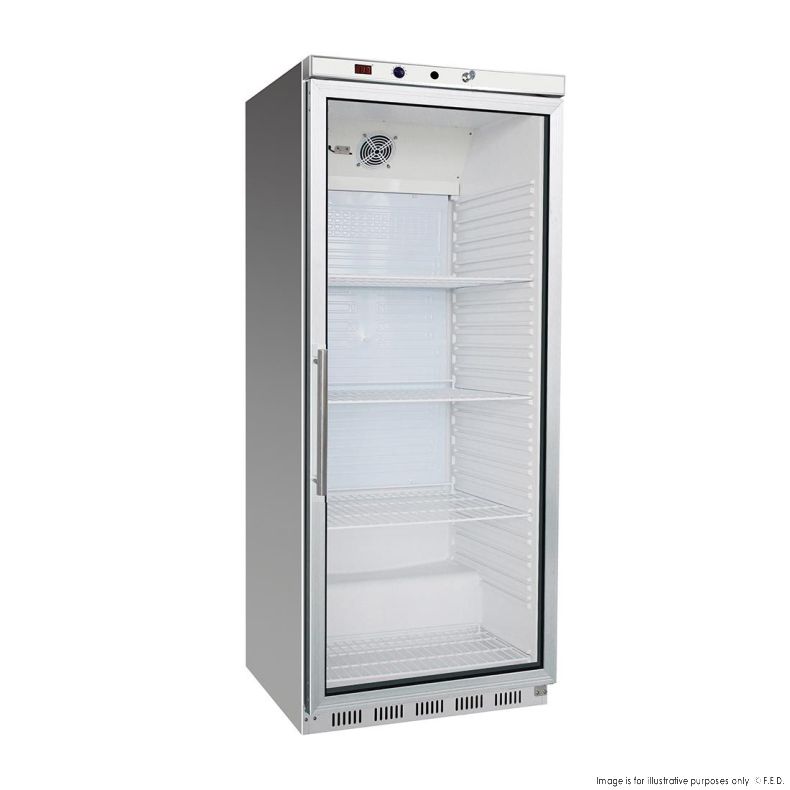 HR600G S/S Display Fridge with Glass Door