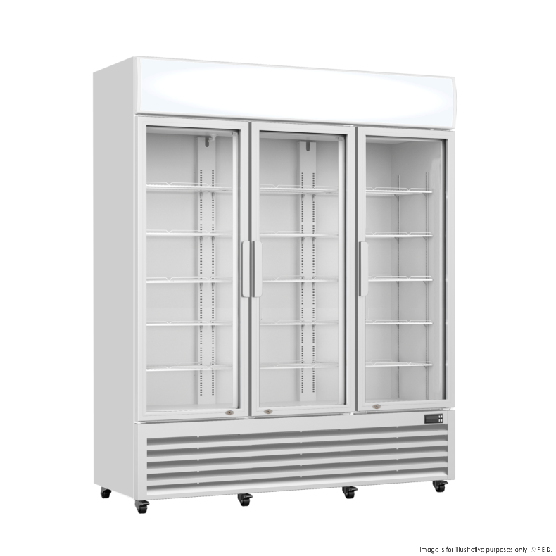 Thermaster Three Glass Door Colourbond Upright Drink Fridge LG-1203P