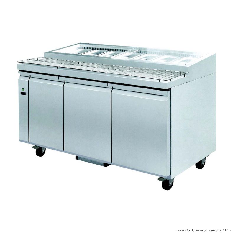 PWB150 three door DELUXE Pizza Prep Bench