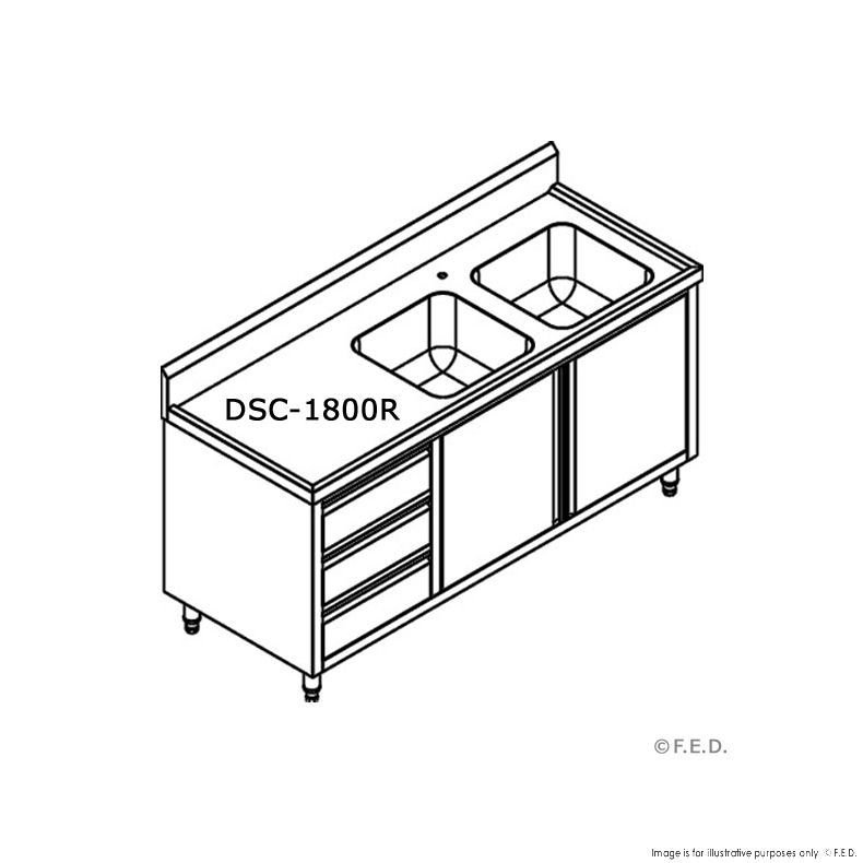 DSC-1800R-H KITCHEN TIDY CABINET WITH DOUBLE RIGHT SINKS