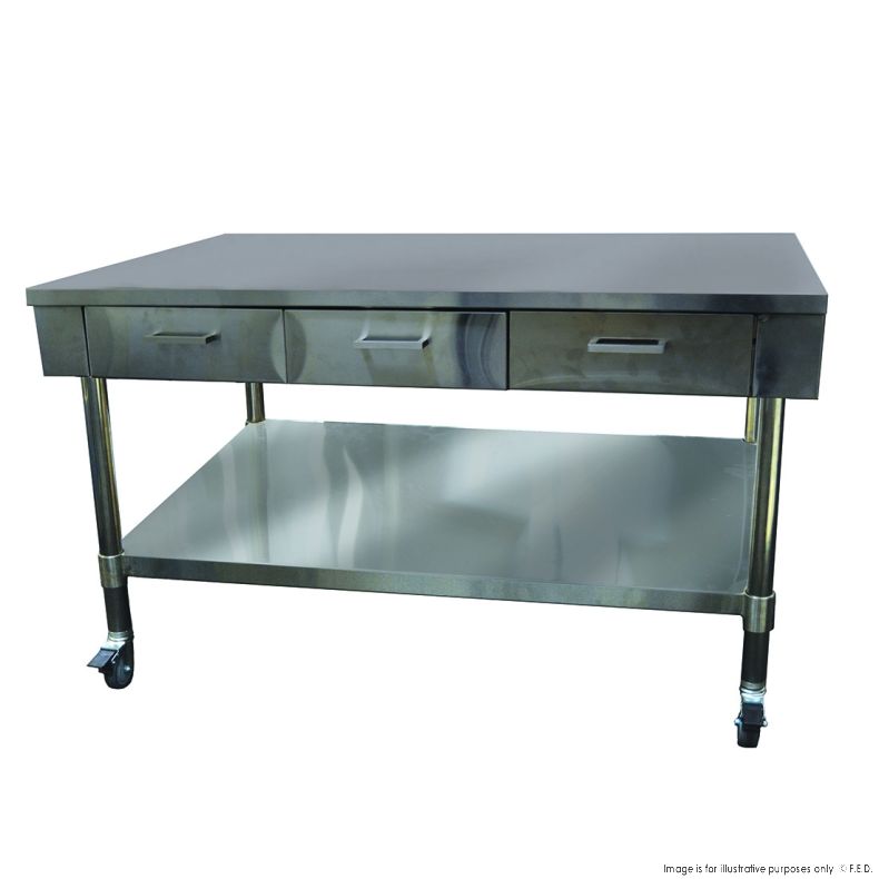Work Bench with 3 Drawers and Under Shelf - SWBD8-3