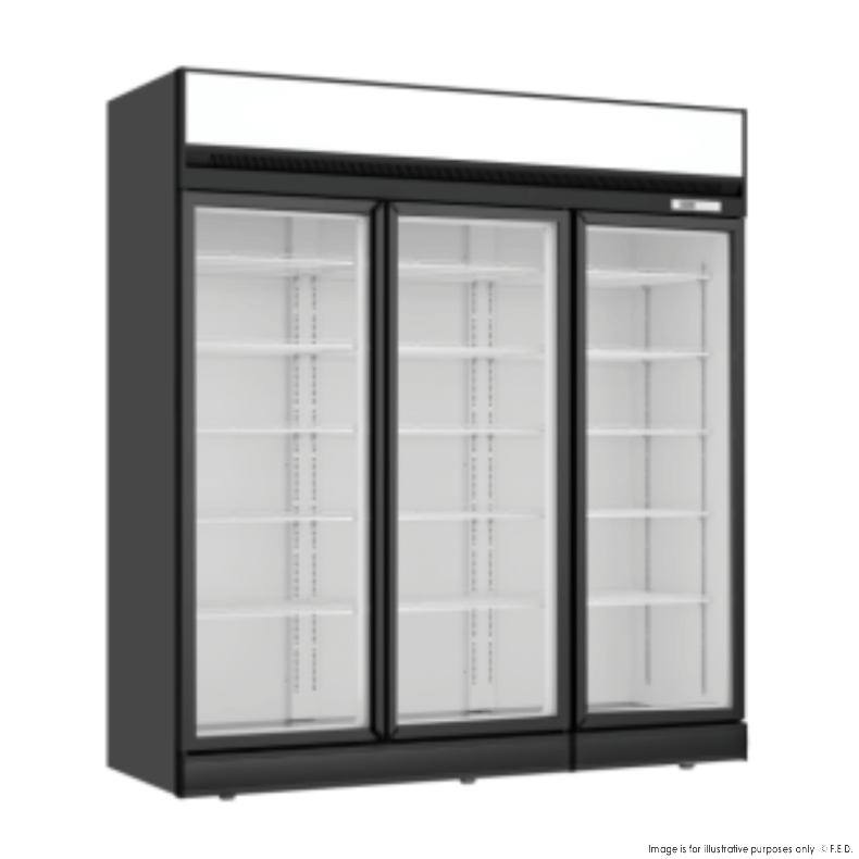 Thermaster Black Upright Three Glass Door Freezer LG-1563DF