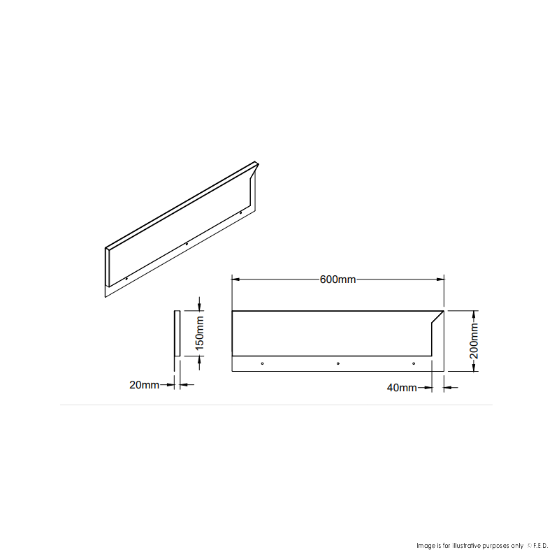 Modular Systems Splashback Extension for Premium 600 Series Bench WBB6-SB/L