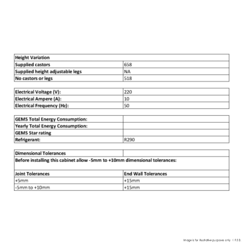 FED-X Chef Base Refrigeratied Drawer Bench 360L XCB-60