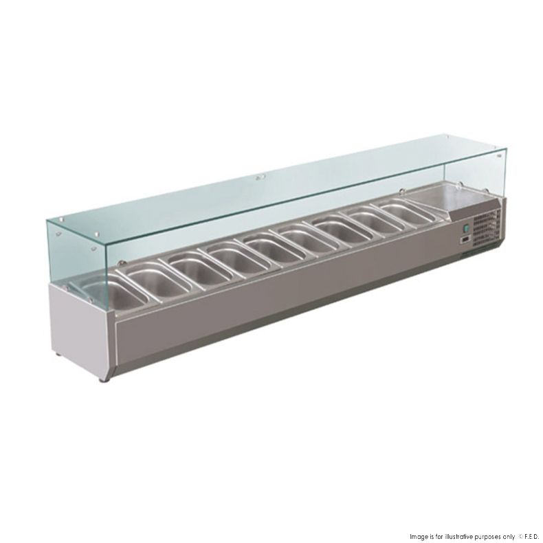 FED-X Flat Glass Salad Bench - XVRX2000/380