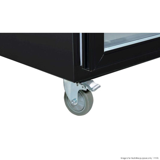 Single Glass Door Upright Fridge Black Stainless Steel - SUCG500B