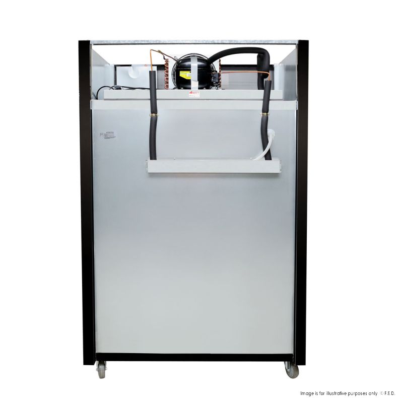 Double Glass Door Black Stainless Steel Upright Freezer - SUFG1000B