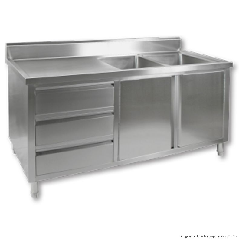 DSC-1800R-H KITCHEN TIDY CABINET WITH DOUBLE RIGHT SINKS