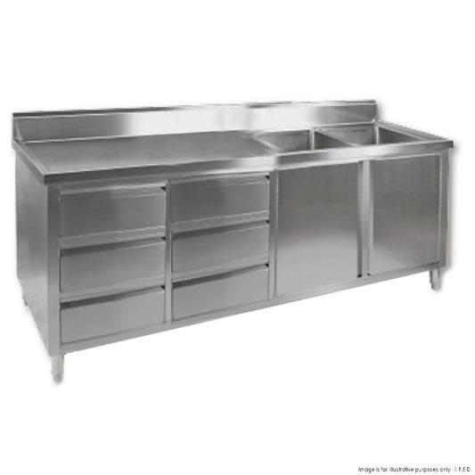 DSC-2100R-H KITCHEN TIDY CABINET WITH DOUBLE RIGHT SINKS