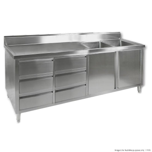 DSC-2400R-H KITCHEN TIDY CABINET WITH DOUBLE RIGHT SINKS