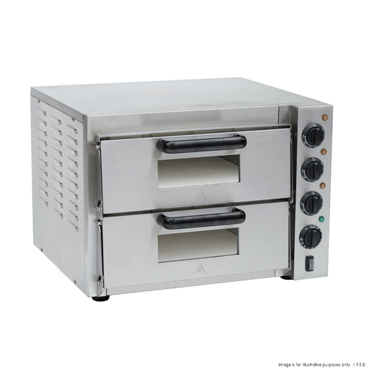 BakerMax Compact Countertop Double Deck Electric Pizza Oven EP-2T