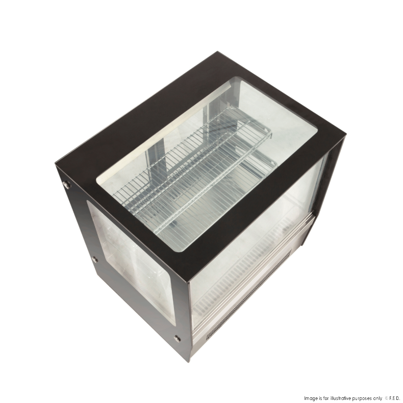Counter top square glass cold food display 660x530x730 - GN-660RT
