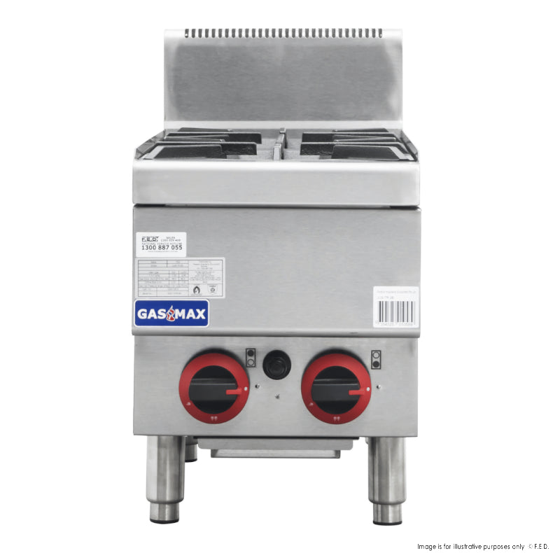 GASMAX Benchtop Natural Gas 2 Burner Cooktop w/ Splashback JUS-TR-2B