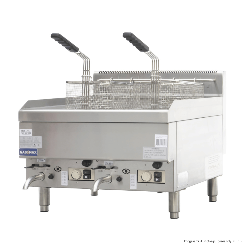 Gasmax Countertop 2x10L Natural Gas Fryer JUS-TRC-2