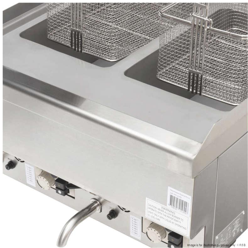 Gasmax Countertop 2x10L Natural Gas Fryer JUS-TRC-2