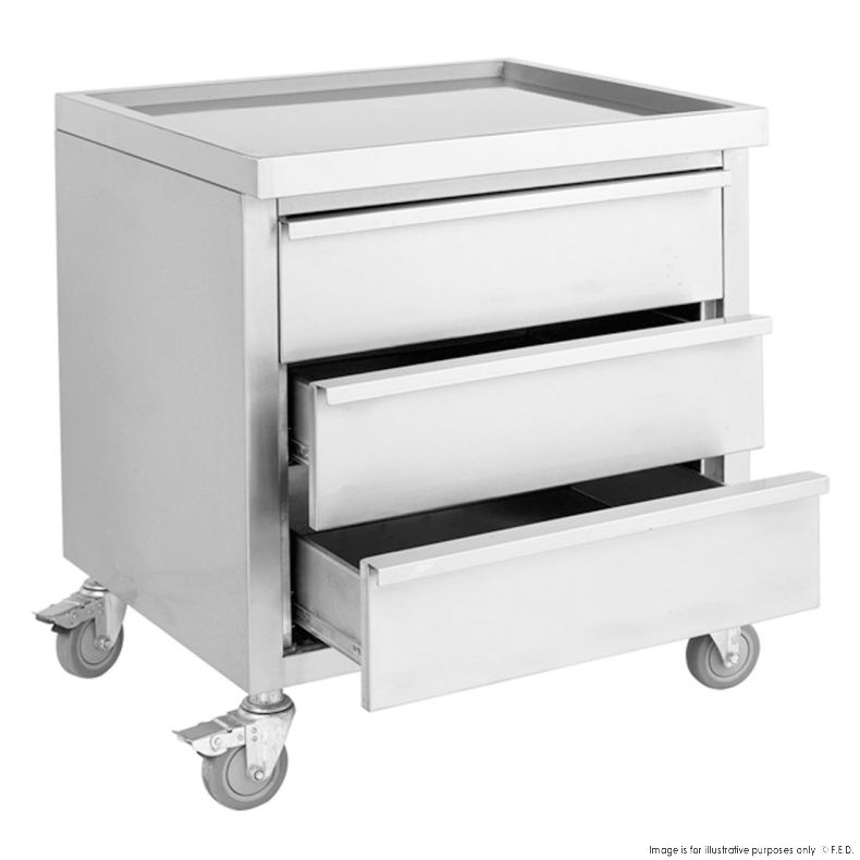 MDS-6-700 Mobile Work Stand with 3 Drawers