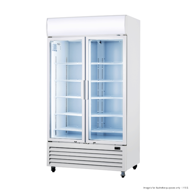 Thermaster Colourbond Upright Beverage Fridge 2 Doors White LG-1000P
