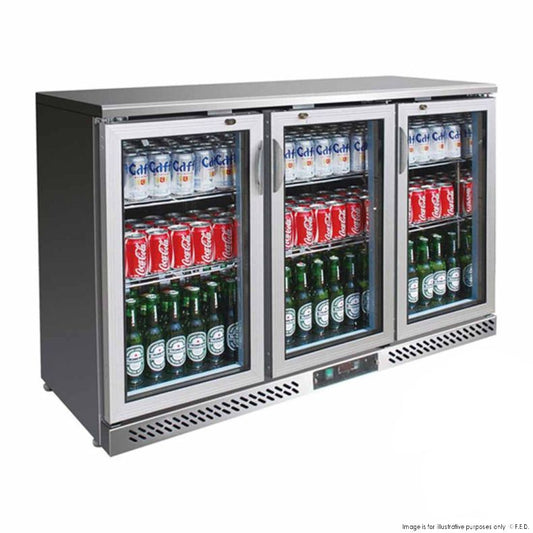 SC316SG Three Door Stainless Steel Bar Cooler