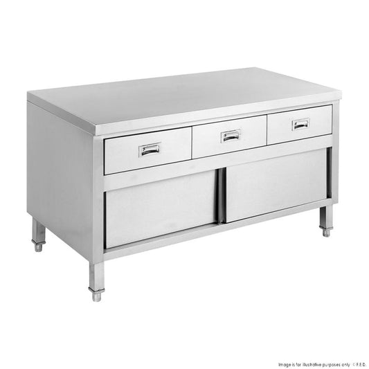 Bench Cabinet with 3 Drawers & Doors - SKTD6-1500