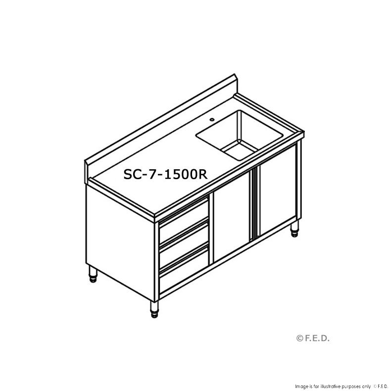 SC-7-1500R-H CABINET WITH RIGHT SINK
