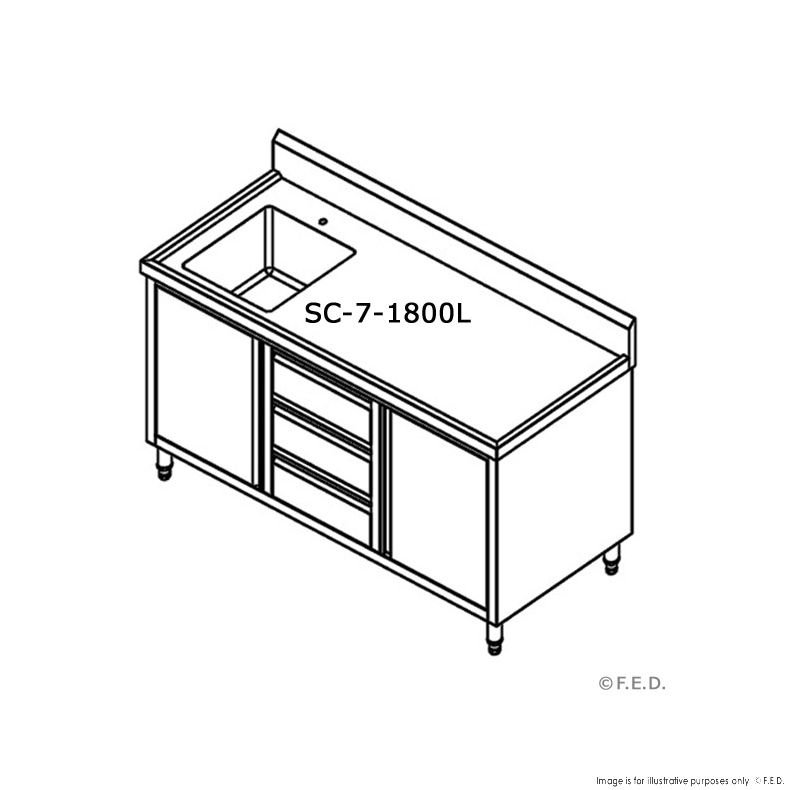 SC-7-1800L-H CABINET WITH LEFT SINK