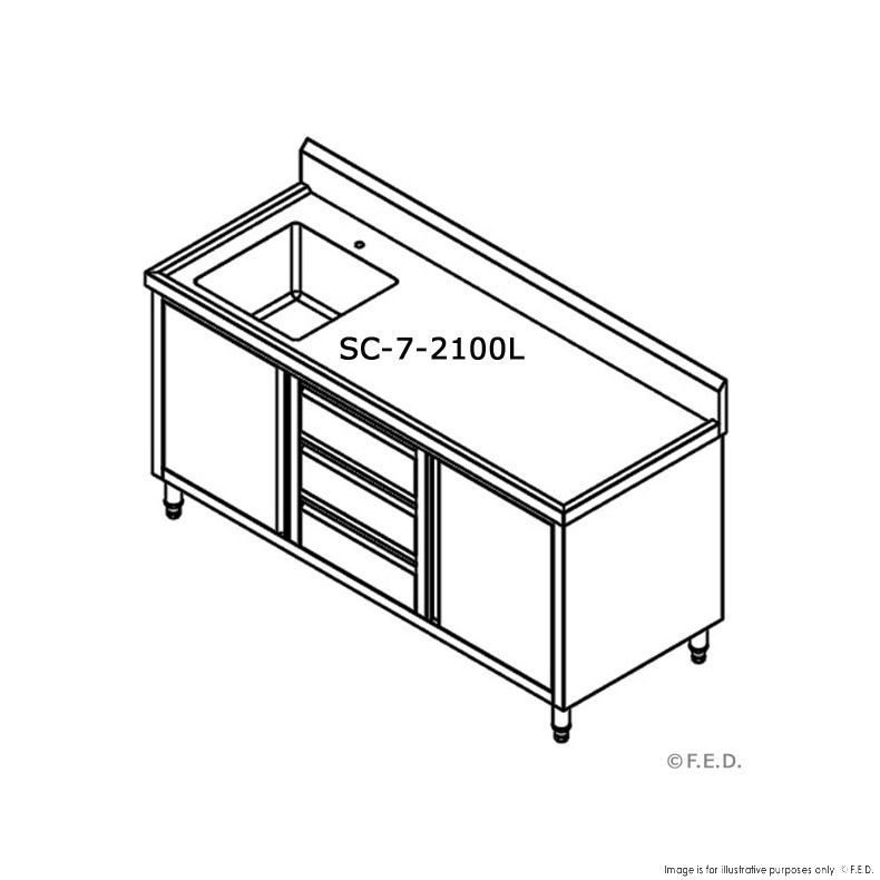 SC-7-2100L-H CABINET WITH LEFT SINK
