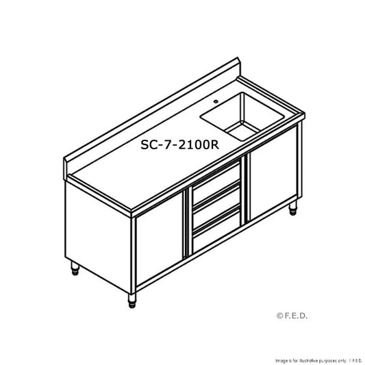 SC-7-2100R-H CABINET WITH RIGHT SINK