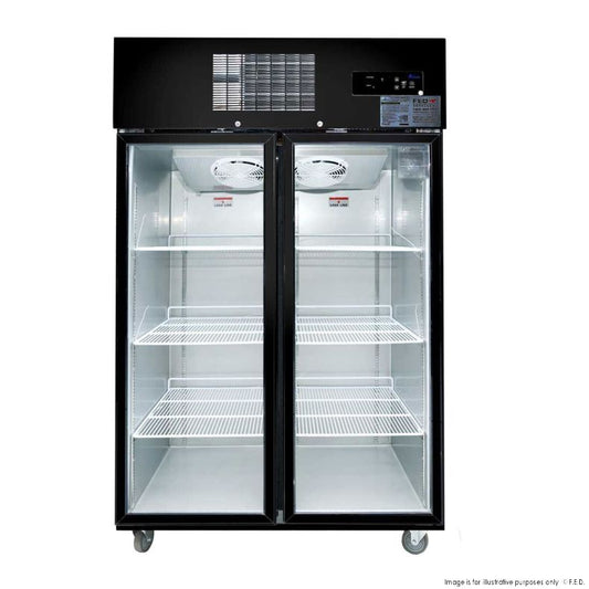 SUCG1000B Double Door Upright Display Fridge (Black)