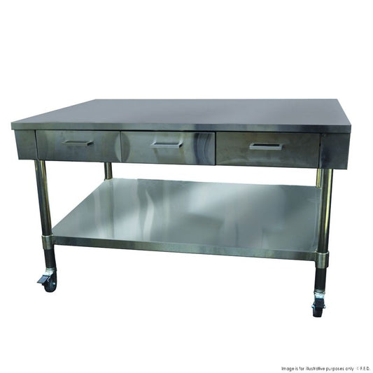 Work Bench with 3 Drawers and Under Shelf - SWBD8-3