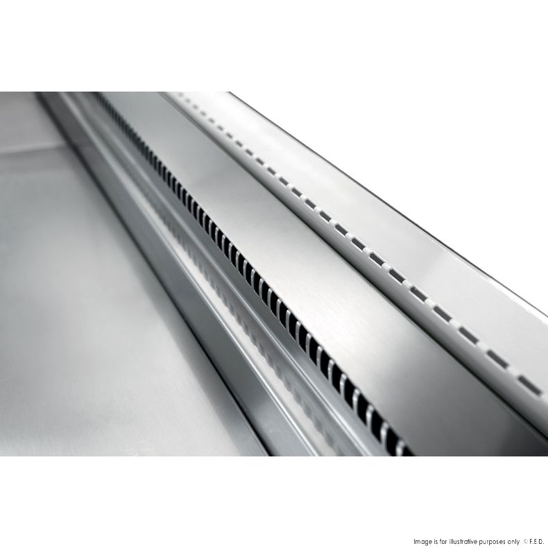 Tecnodom Serie MR9.5 Silver 2480mm Wide Deli Display with Storage and Castors TDMR-0925