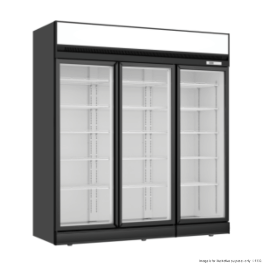 Thermaster Black Upright Three Glass Door Freezer LG-1563DF