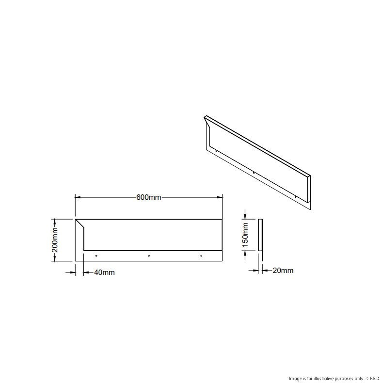 Modular Systems Splashback Extension for Premium 600 Series Bench WBB6-SB