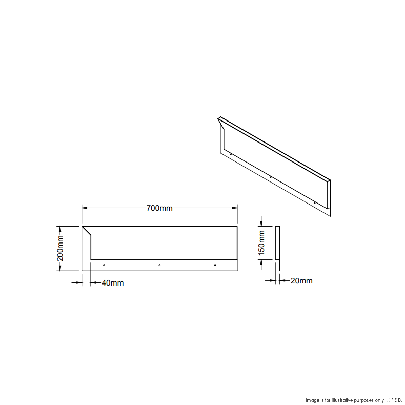 Modular Systems Splashback Extension for Premium 700 Series Bench WBB7-SB
