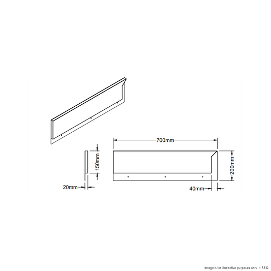 Modular Systems Splashback Extension for Premium 700 Series Bench WBB7-SB/L