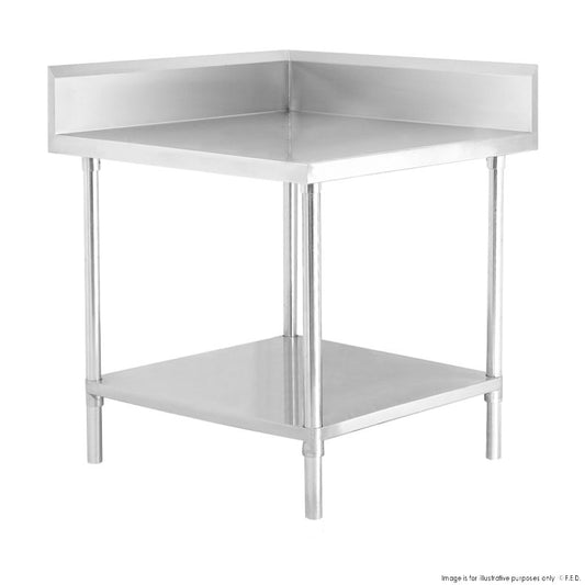 WBCB6-0600/A - Corner Workbench with 150mm Splashback & Undershelf