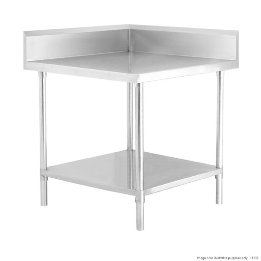 WBCB7-0700/A Corner Workbench,150mm Splashback & Undershelf 700x700x900mm