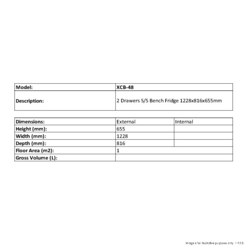 FED-X Chef Base Refrigerated Drawer Bench 272L XCB-48