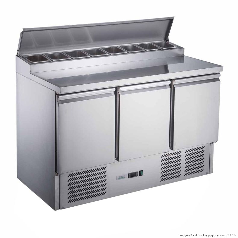 FED-X Three Door Salad Prep Fridge - XGNS1300D
