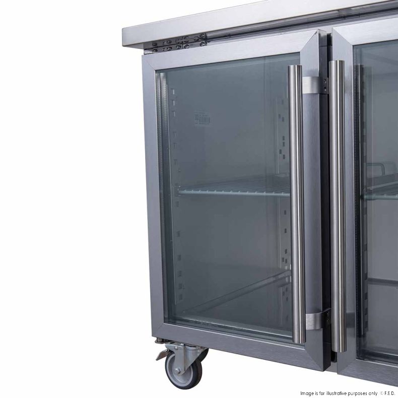 FED-X Three Glass Door Bench Fridge - XUB7C18G3V