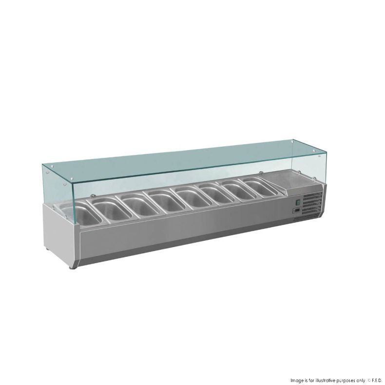 FED-X Flat Glass Salad Bench - XVRX1800/380