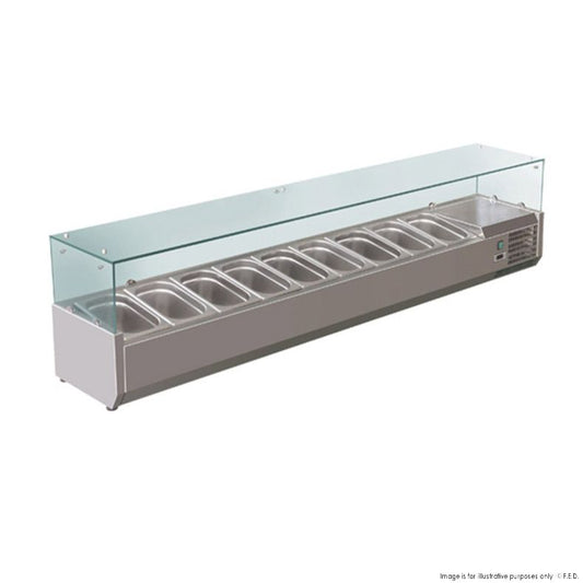 FED-X Flat Glass Salad Bench - XVRX2000/380